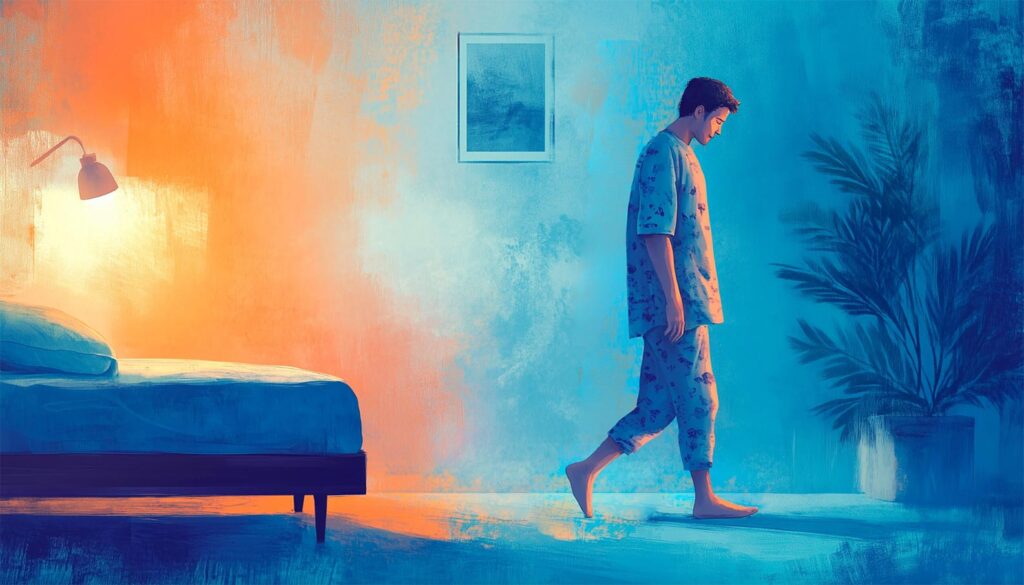 hombre con sonambulismo